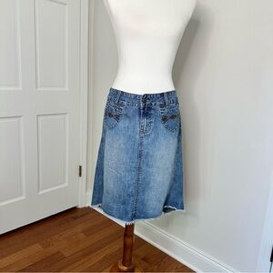 Bubblegum Womens Size 7 8 Jean Denim Skirt High Low 90’s y2k Vintage Rare